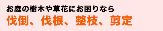 お庭の樹木や草花にお困りなら伐倒、伐根、整枝、剪定